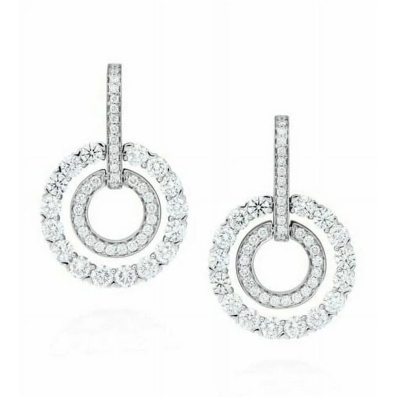 14K White Gold Lab Grown Diamond Drop Earring I687