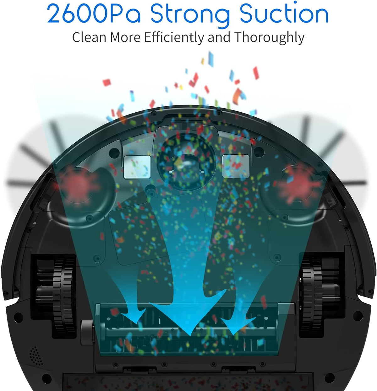 Robot Vacuum Cleaner, 2600Pa Suction, WiFi Connected, Self Charging T610