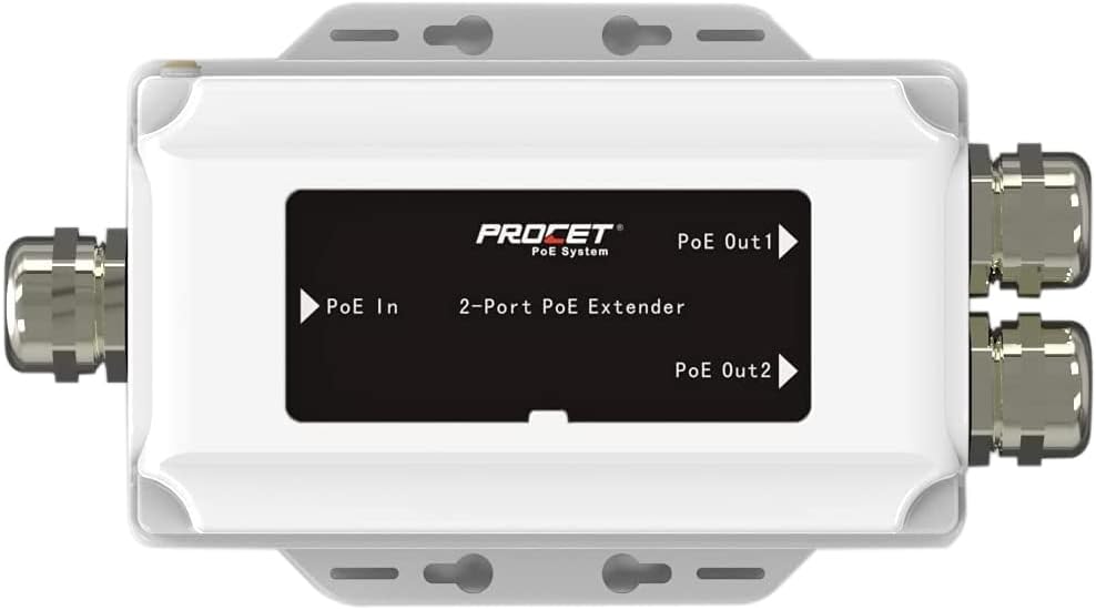 2 Port Outdoor Gigabit PoE Extender Repeater, 45W*2 PoE Output, Aluminium Housing IP67 Waterproof Z453