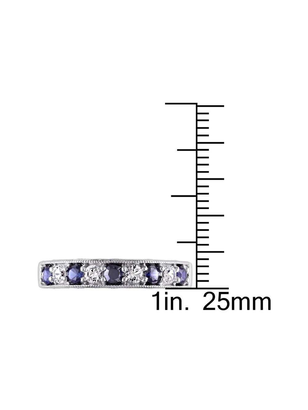 Lab-Created Dark Blue and White Sapphire Ring in Sterling Silver N42378
