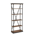 Dark Oak 5 Layer Metal Bookcase K6007