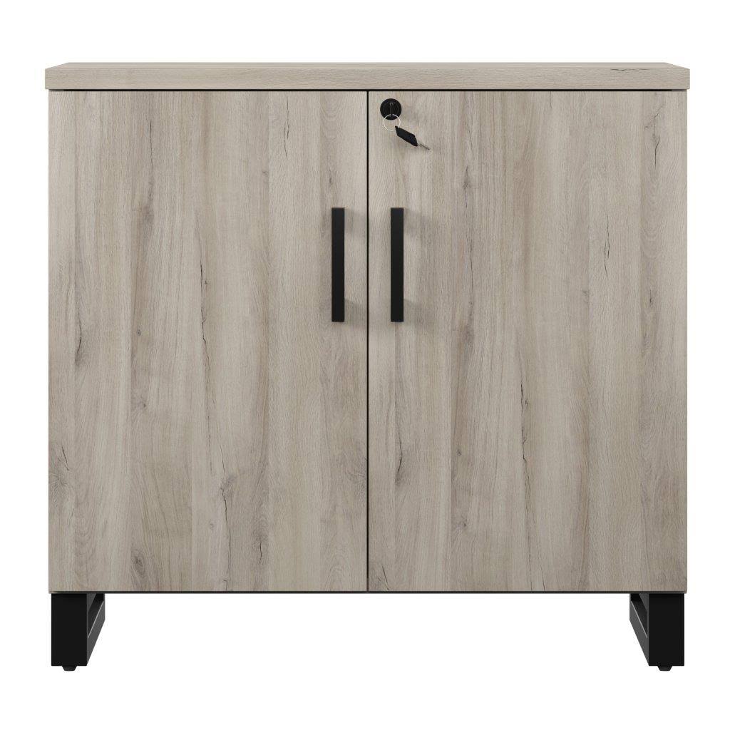 Gray Weathered Oak 2-Door Storage Cabinet P6939