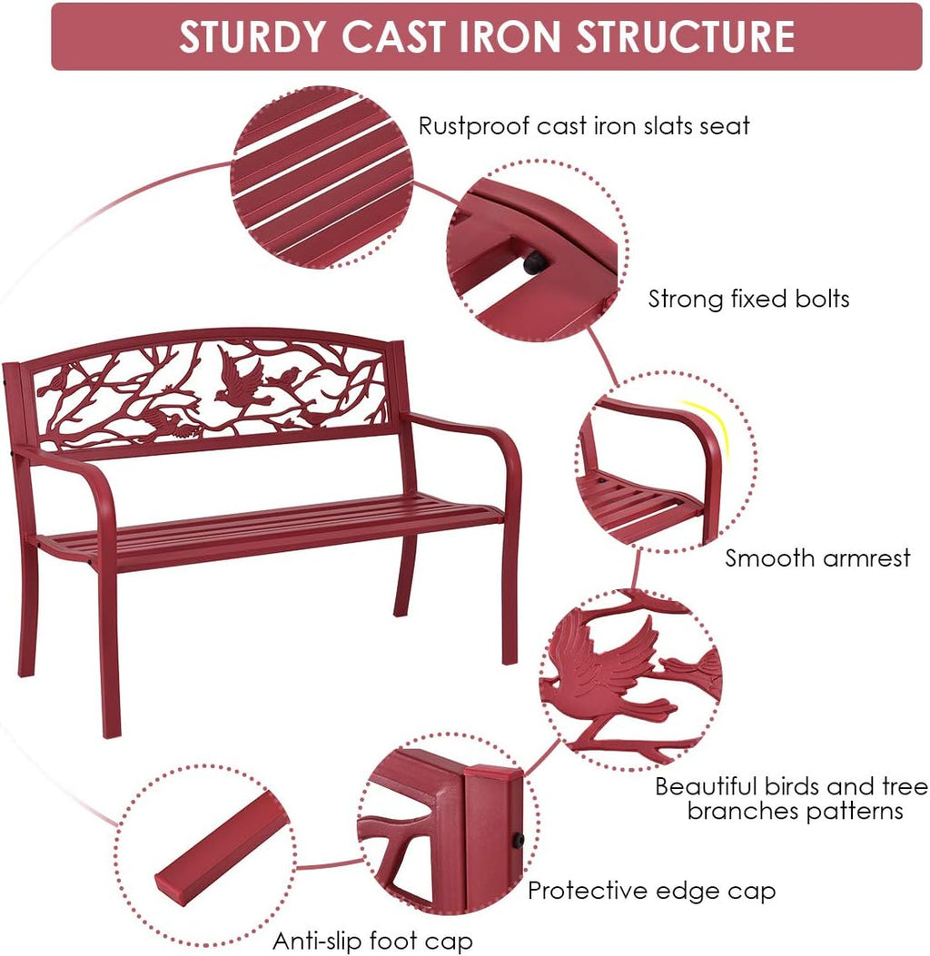 Red Cast Iron Porch Chair A160