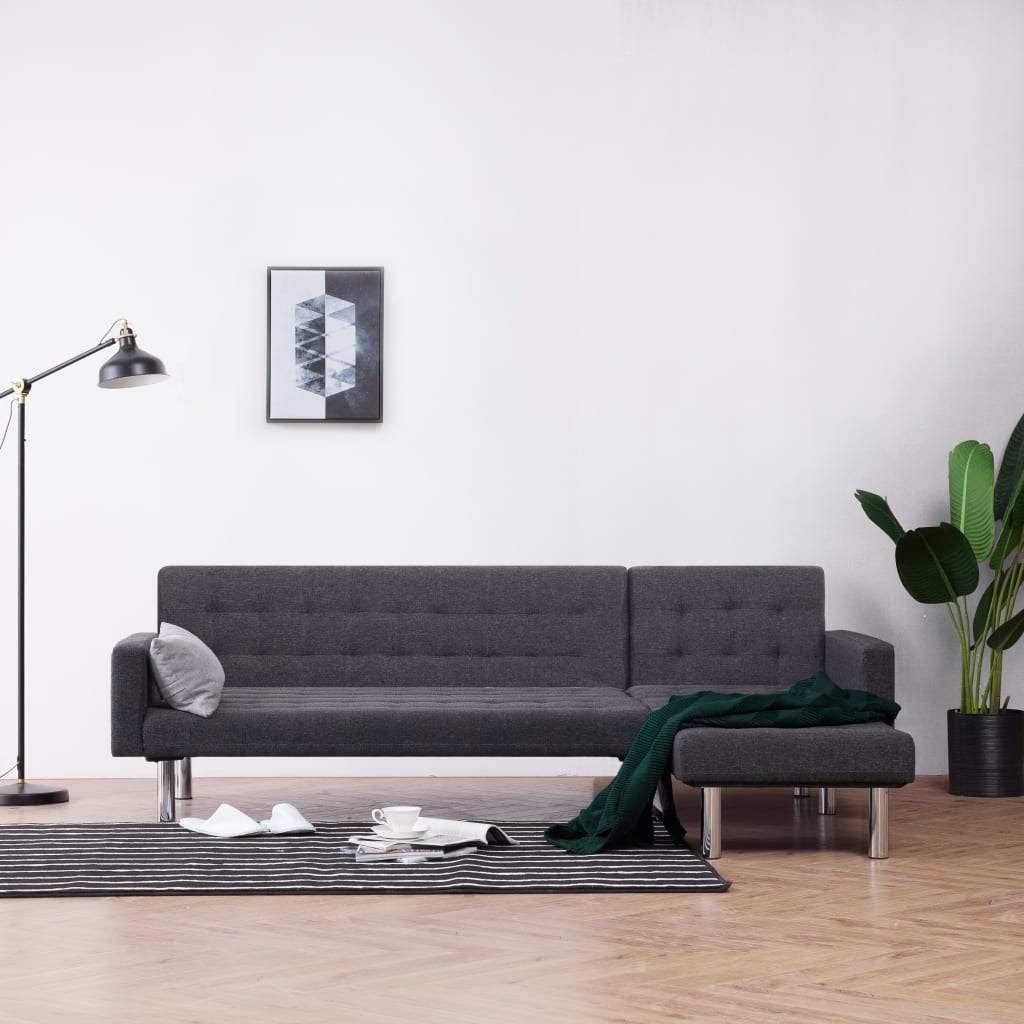 Dark Gray L-Shaped Sofa Bed D564440