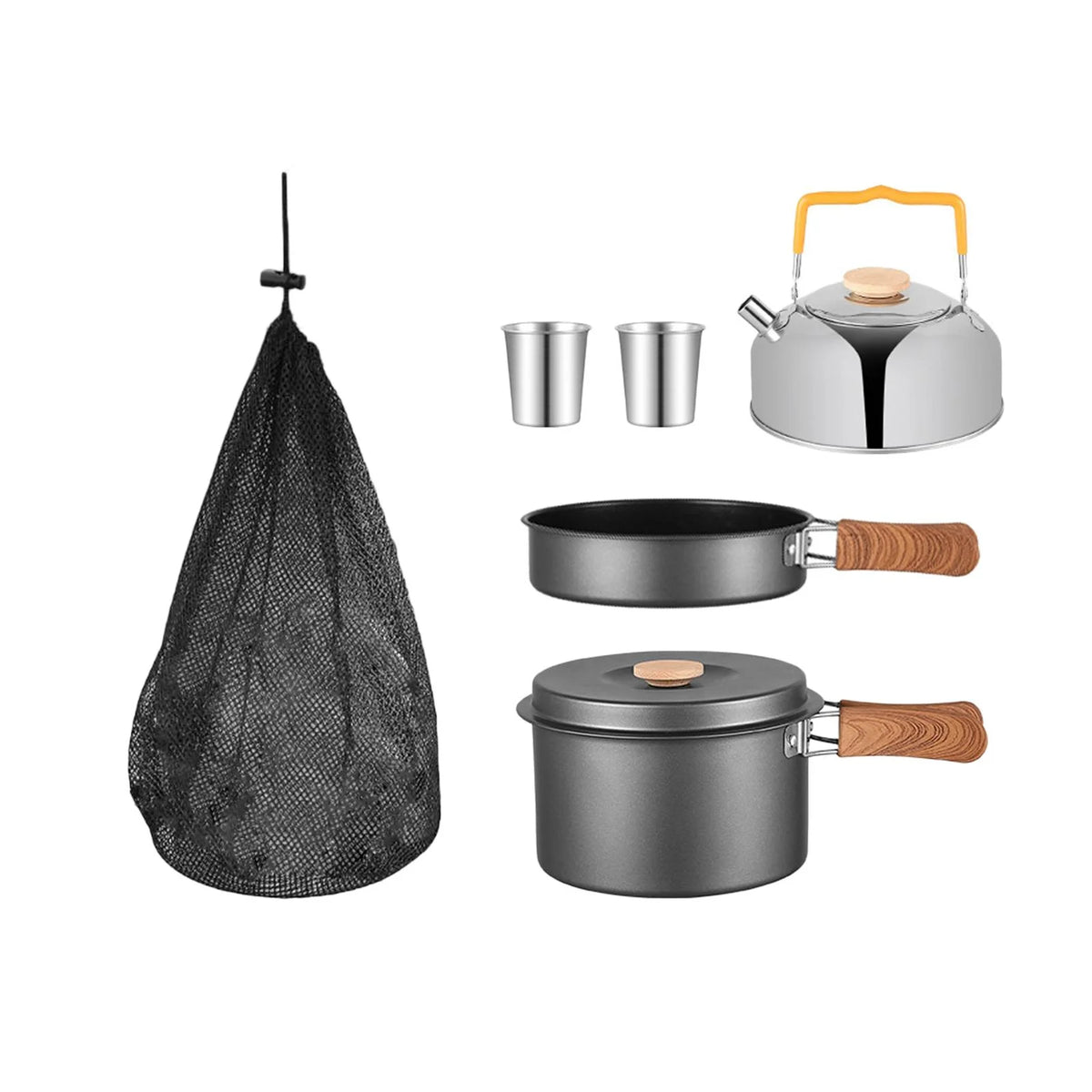 5 Pieces Camping Cookware Set with Carry Bag T459637
