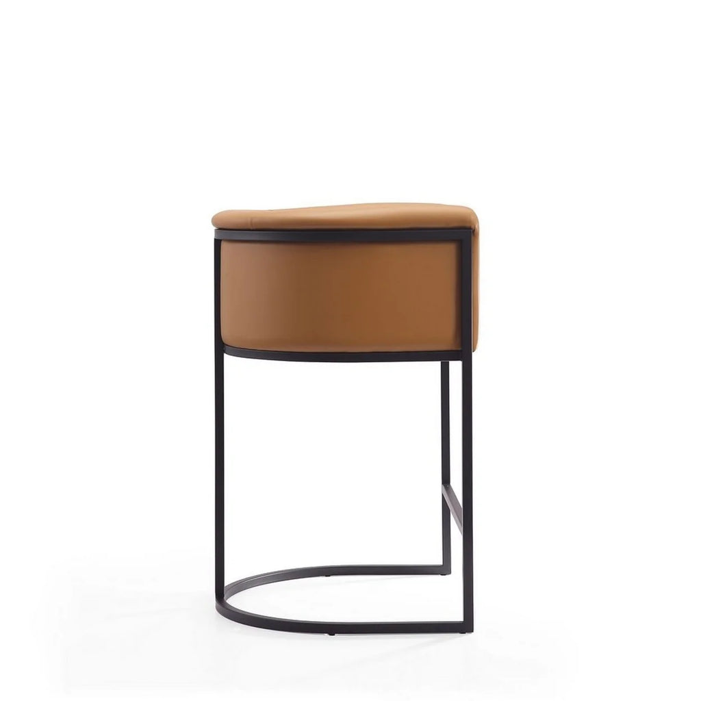 Camel and Black Metal Counter Height Bar Stool (Set of 3) F5370