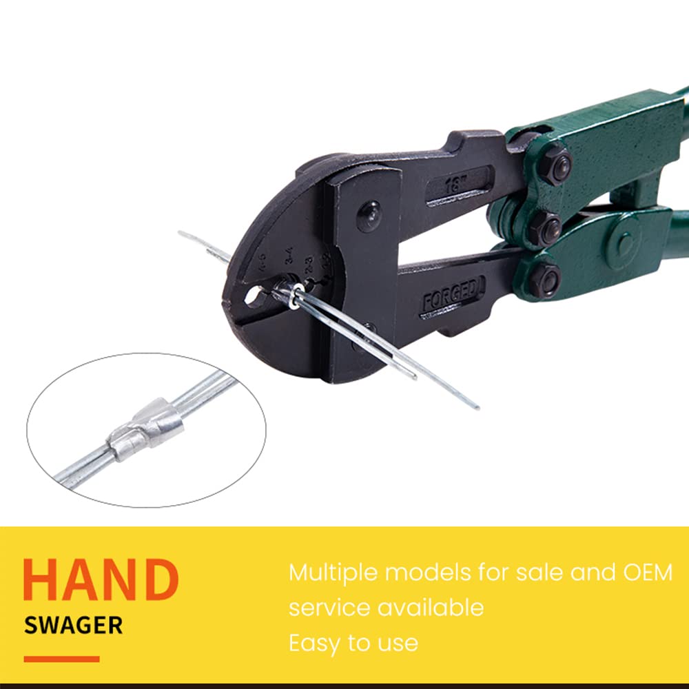 Wire Rope Crimping Tool Hand Swager Crimper, Green Pack of 2 M409