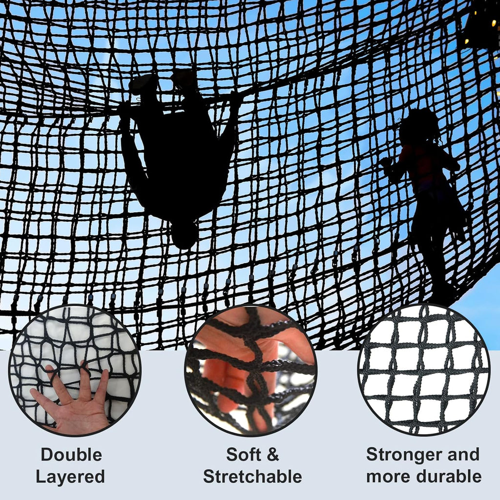 9.8X9.8 FT Kids Playground Net Heavy Duty Climbing Cargo Net I81773