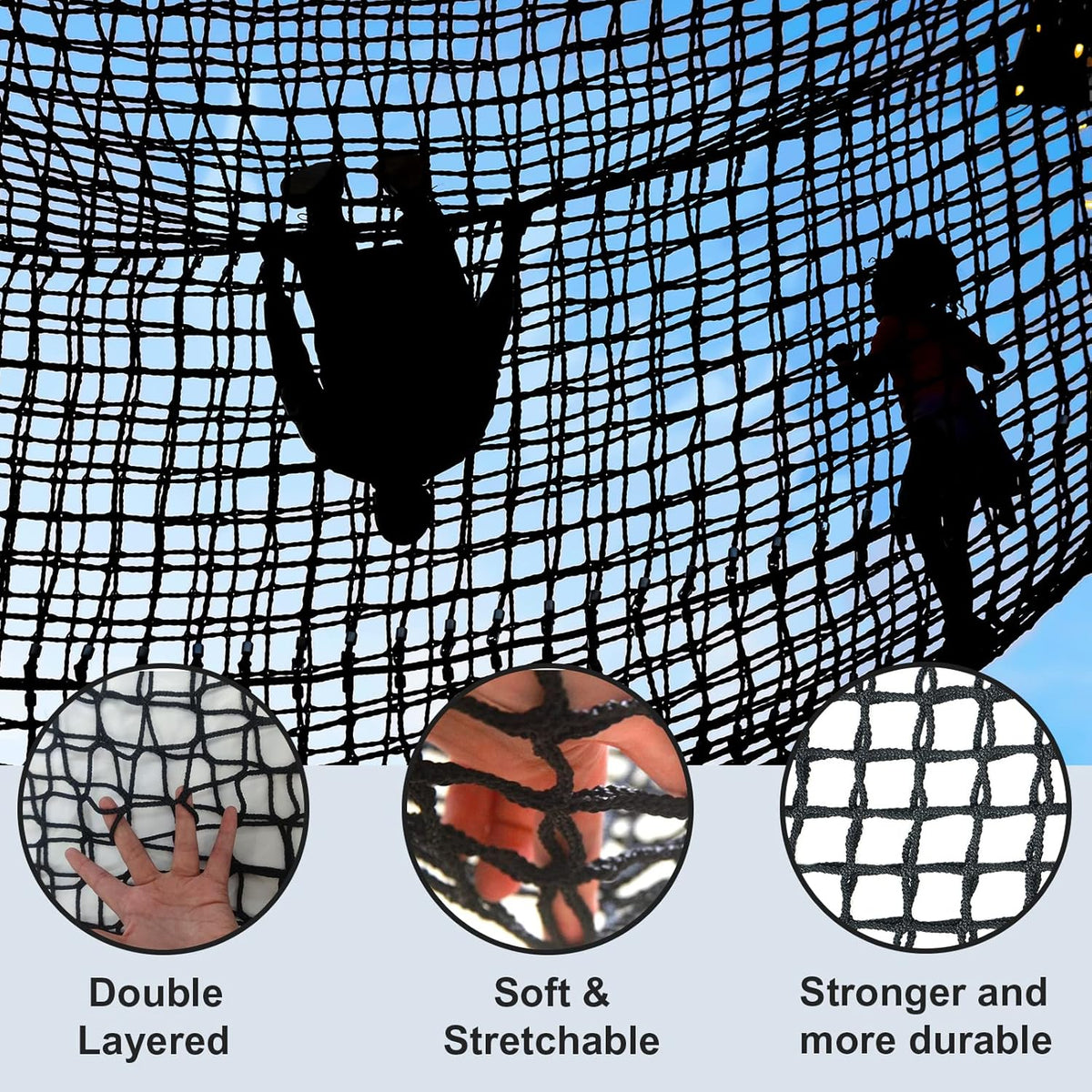 9.8X9.8 FT Kids Playground Net Heavy Duty Climbing Cargo Net I81773