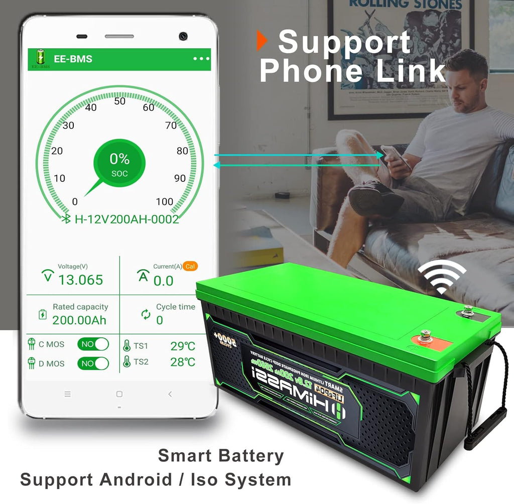 24V 200Ah Rechargeable Deep Cycle LiFePO4 Battery with 200A BMS N67317