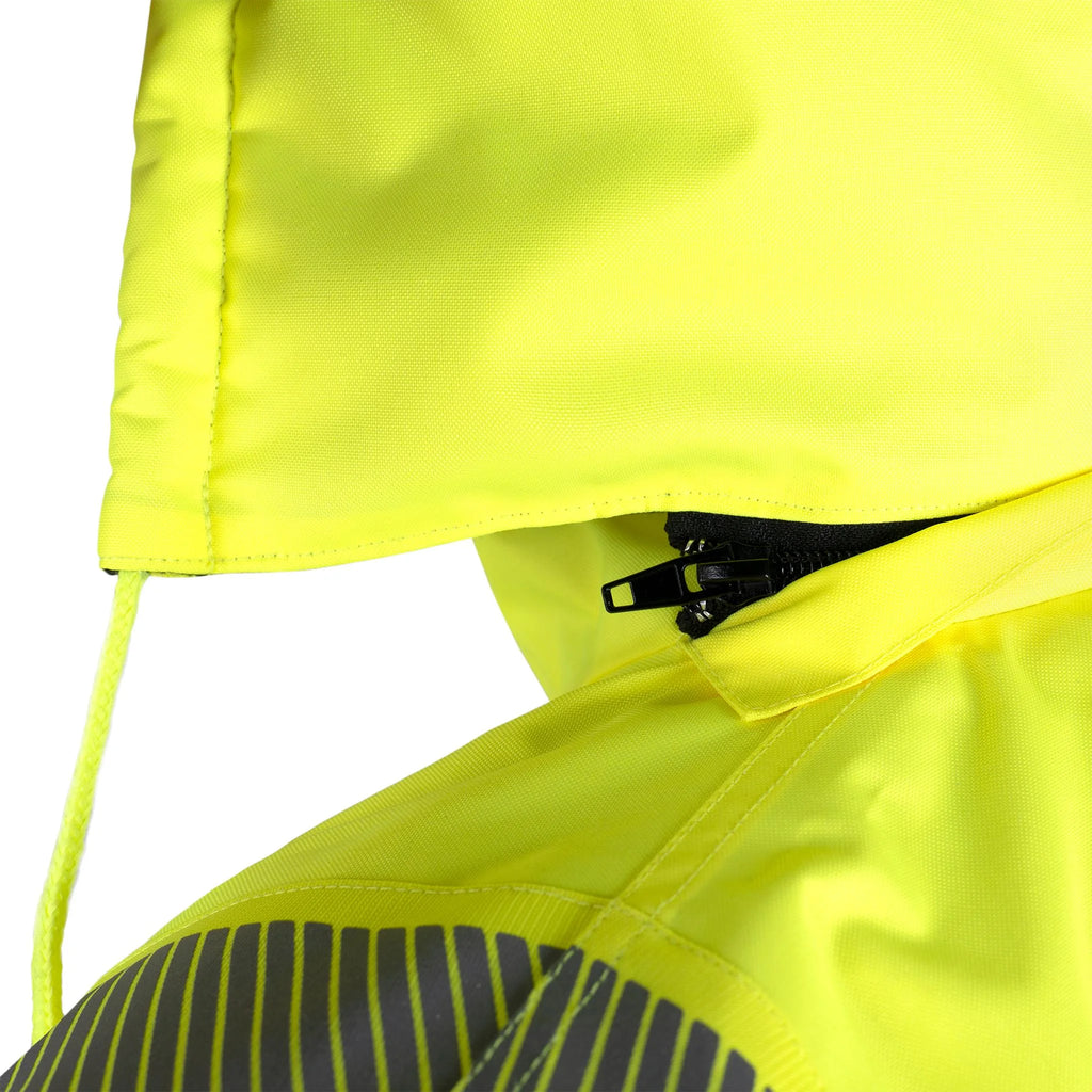 Hi-Vis Safety Jacket with Removable Hood, Yellow, XL F3486