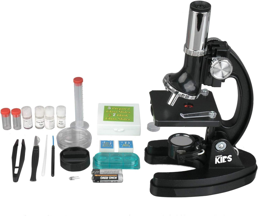 Kids Microscope Science Starter Kit with Set of 6 Experiment Cards Q918