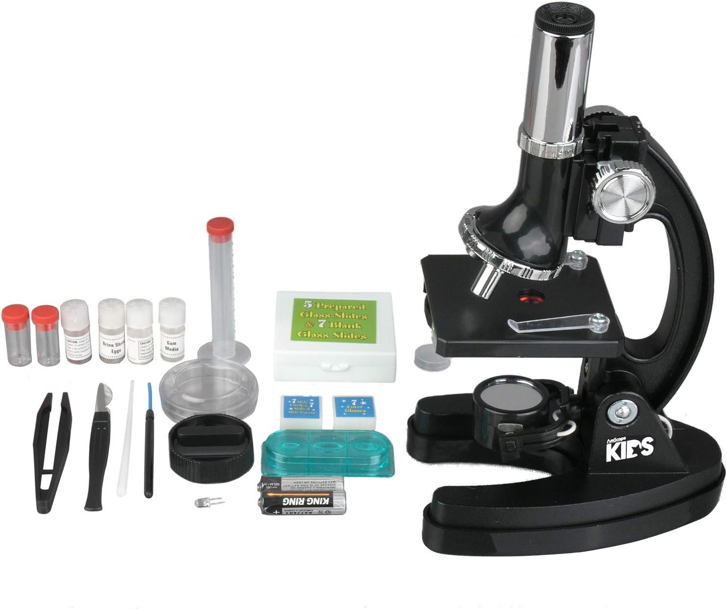 Kids Microscope Science Starter Kit with Set of 6 Experiment Cards Q918