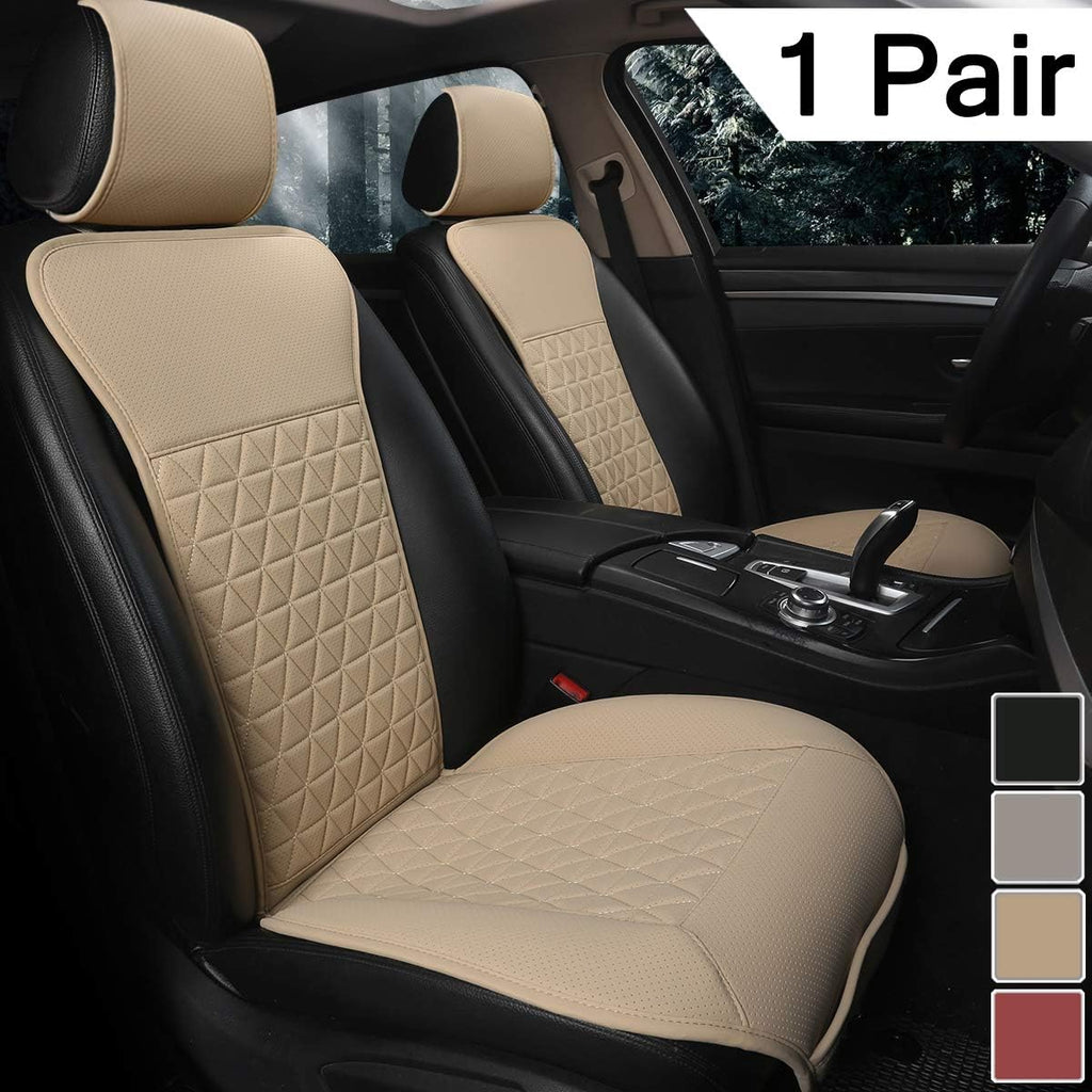 Beige PU Car Seat Covers for Front Seats L78687