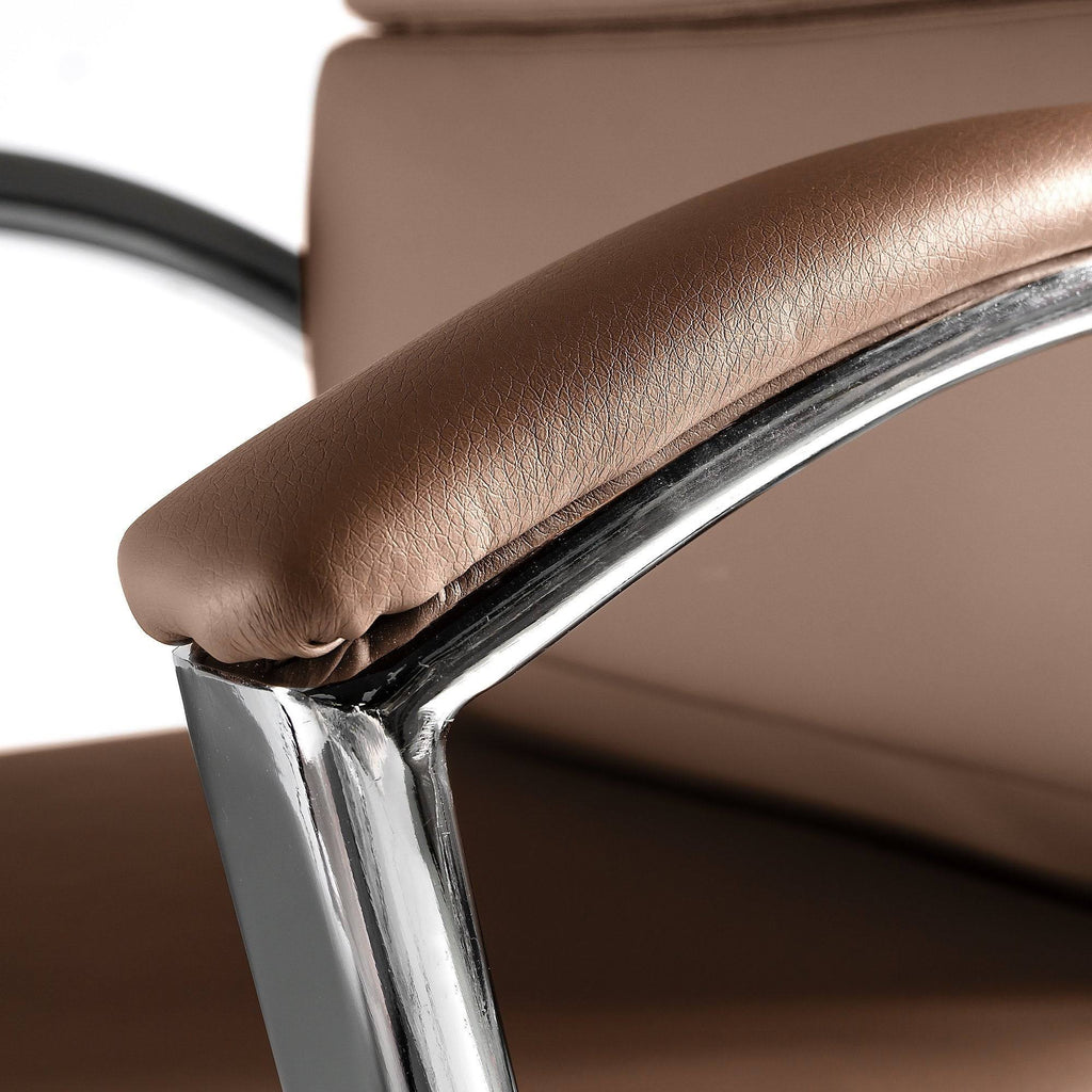 Light Gray Leather High Back Executive Office Chair E3385