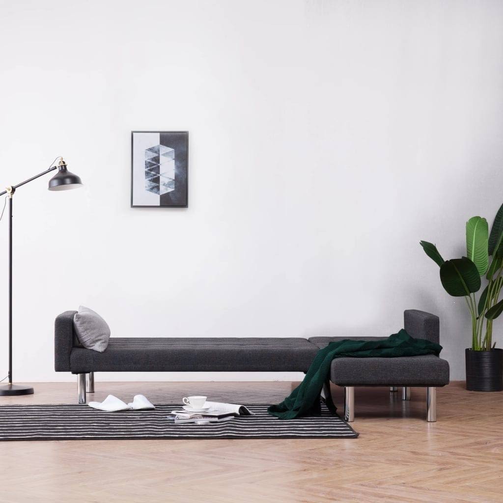 Dark Gray L-Shaped Sofa Bed D564440