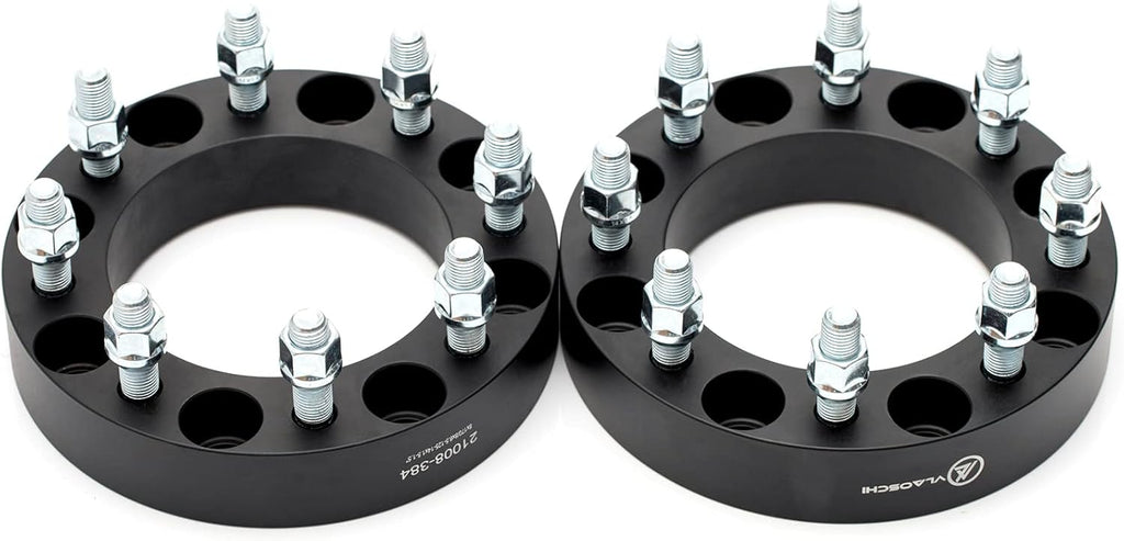 Black Forged 8x170 to 8x6.5 Wheel Adapters 1.5 Inch with 14x1.5 Studs Pack of 2 R19044