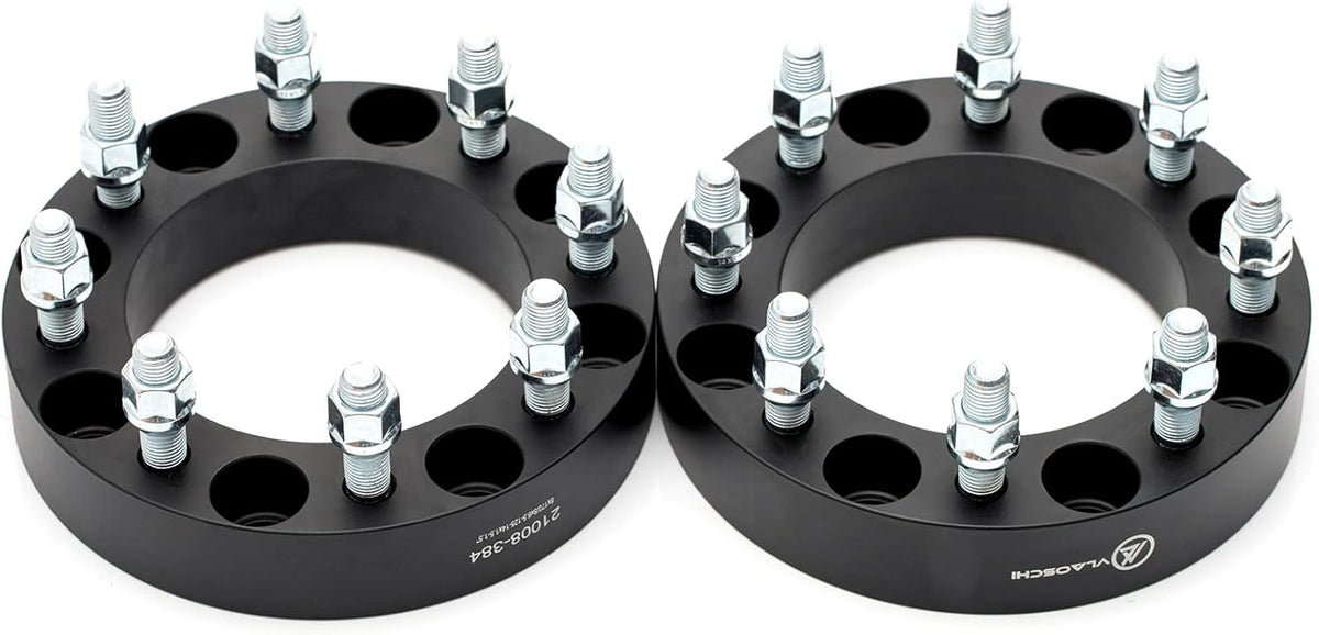 Black Forged 8x170 to 8x6.5 Wheel Adapters 1.5 Inch with 14x1.5 Studs Pack of 2 R19044