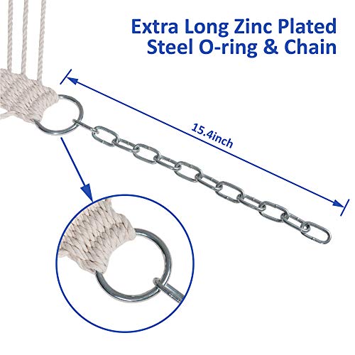 Blue Stripes Double Hammock with Spreader Bar Y16858