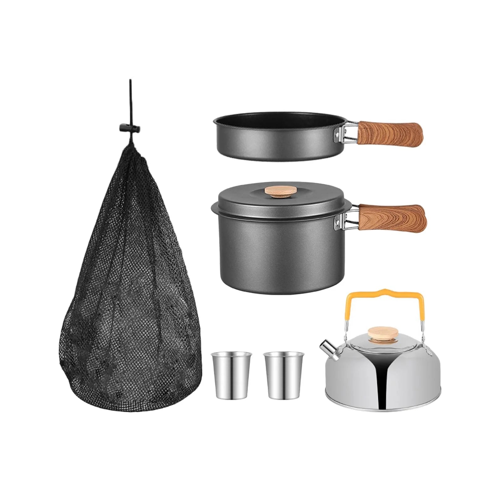 5 Pieces Camping Cookware Set with Carry Bag T459637