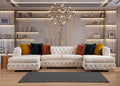 Ivory Velvet Double Chaise Sectional D507499