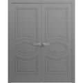 French Double Doors 36 x 80 inches Painted Grey Wood V906