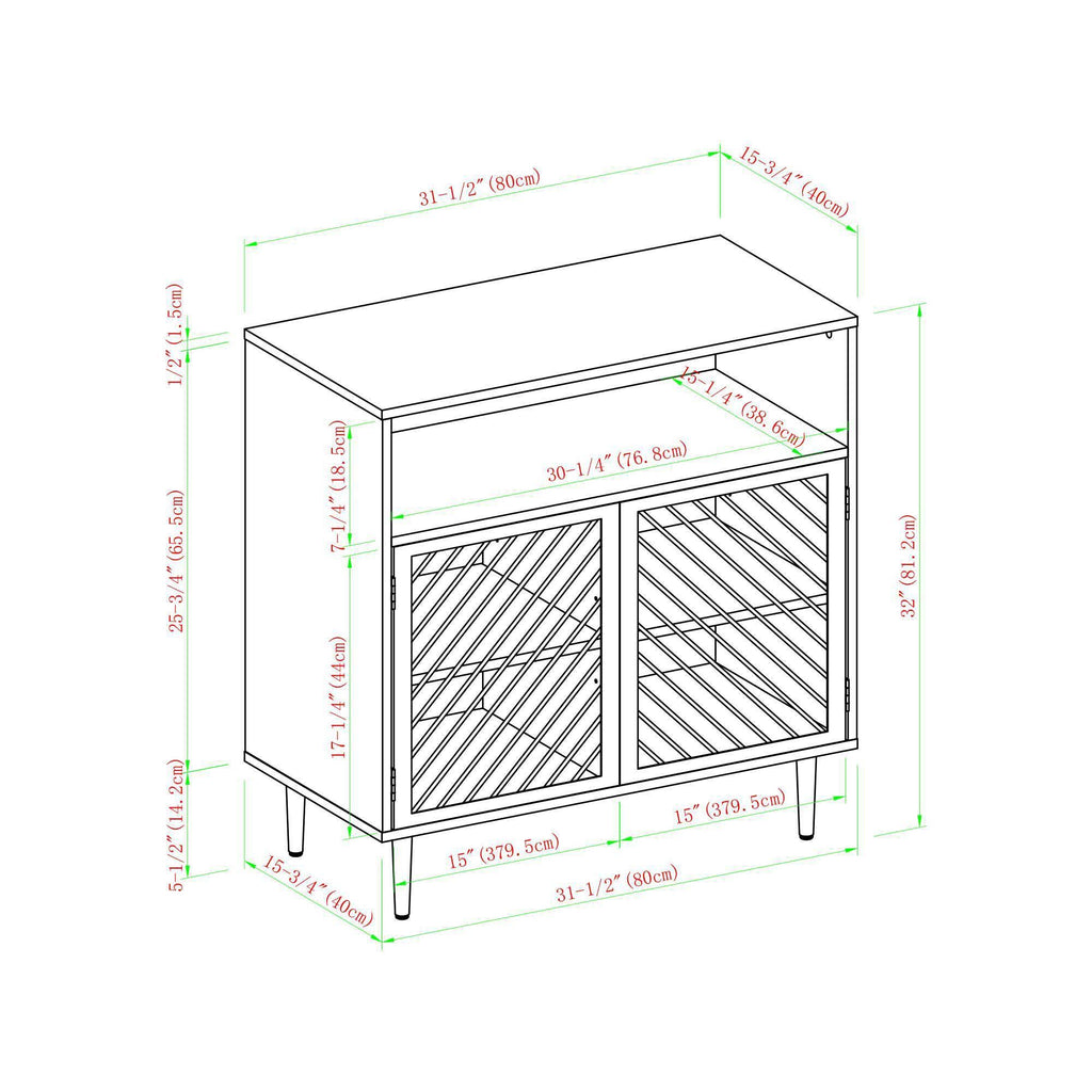 Industrial Modern Metal Door Accent Cabinet Brown T609