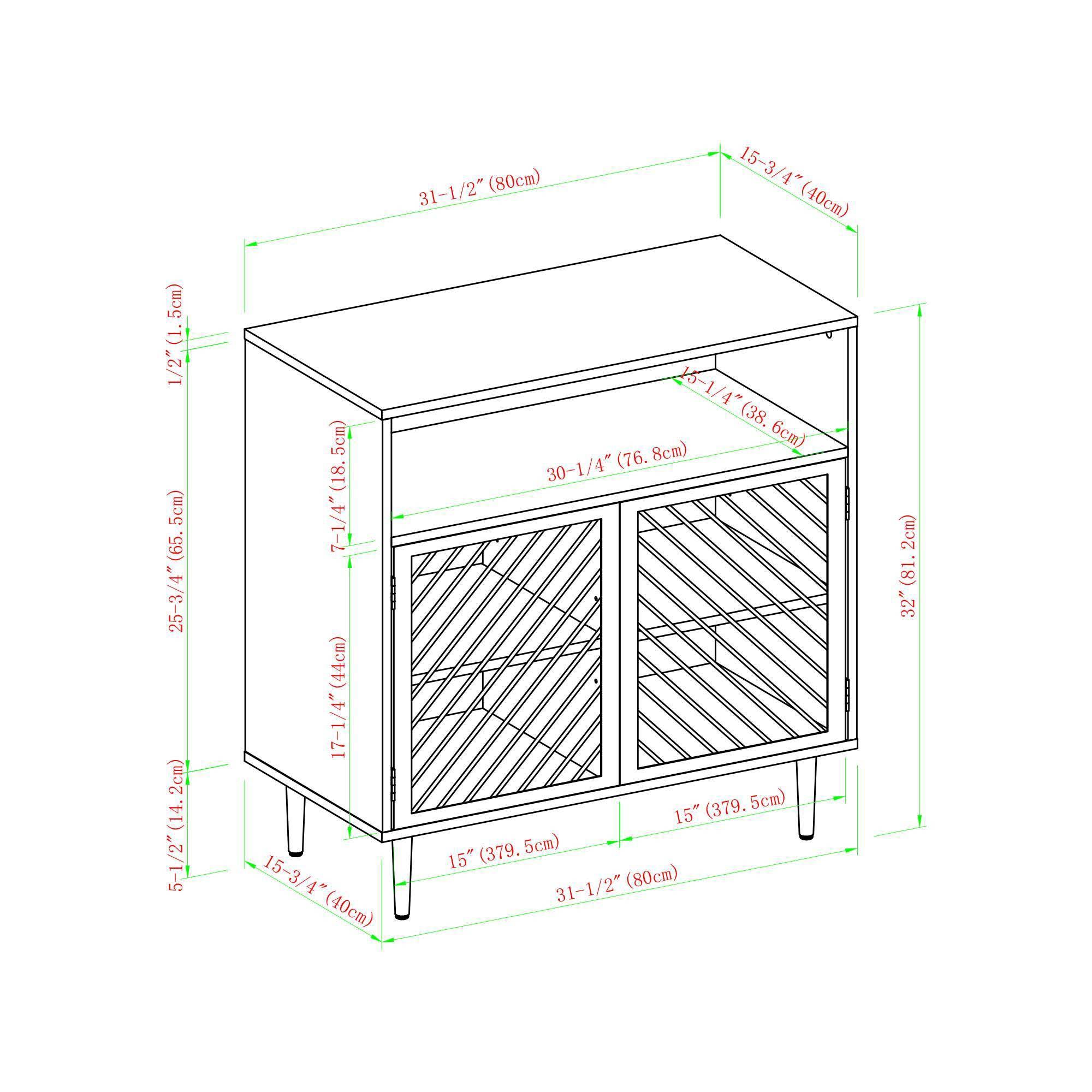 Industrial Modern Metal Door Accent Cabinet Brown T609