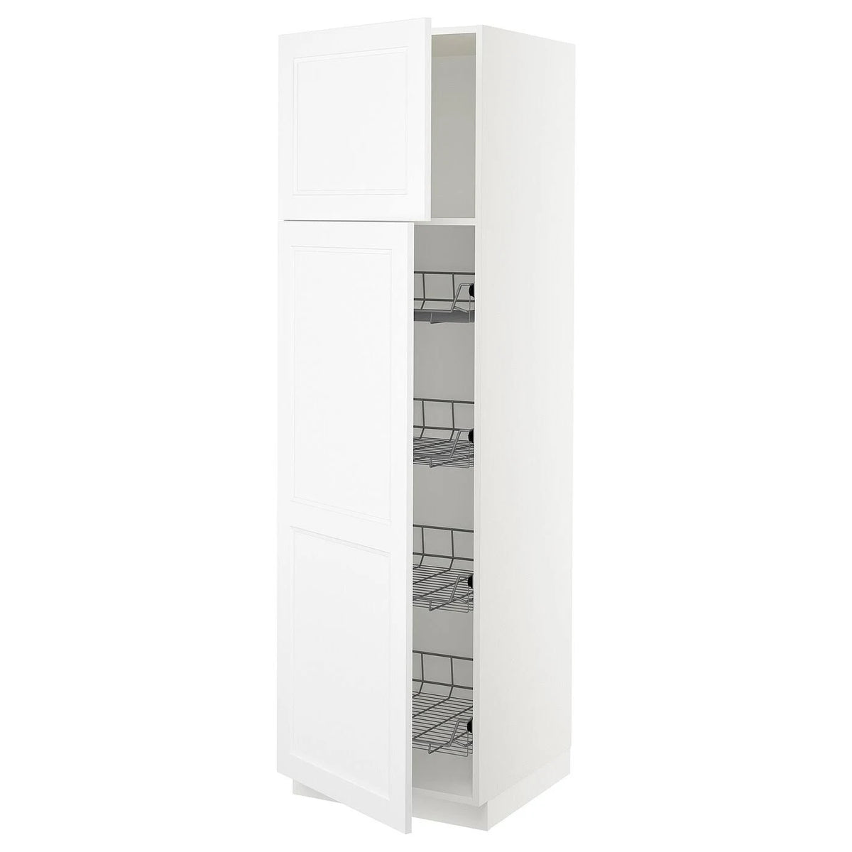 White High Cabinet with Door and Wire Baskets M73129
