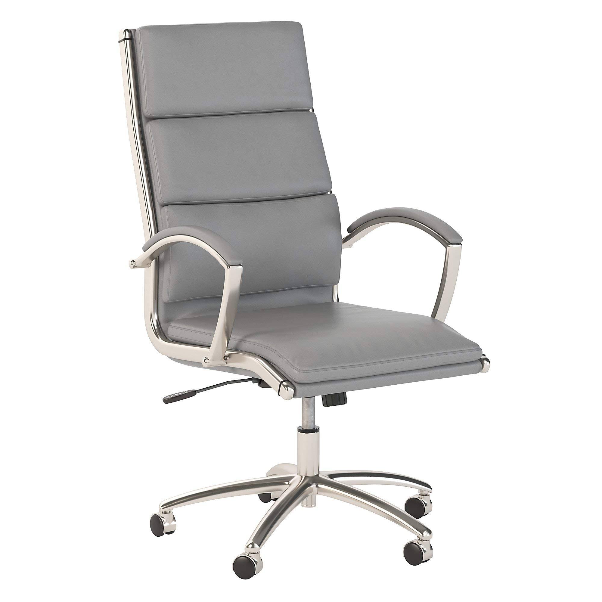 Light Gray Leather High Back Executive Office Chair E3385