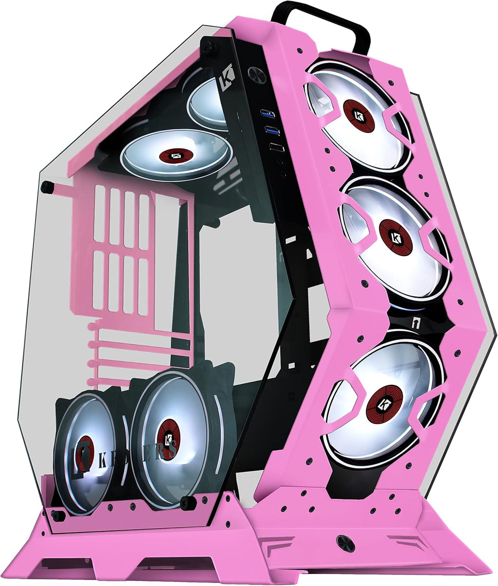 PC Gaming Case ATX Mid Tower Open Case with Tempered Glass Y51616