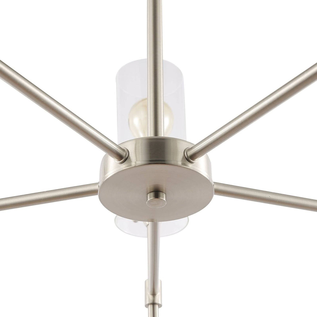 Satin Nickel 5-Light Chandelier Pendant with Clear Glass Shades G9973
