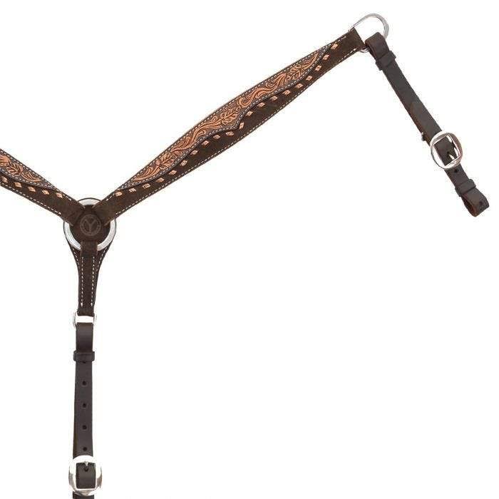Choc Buckstitch Breast Collar W1879