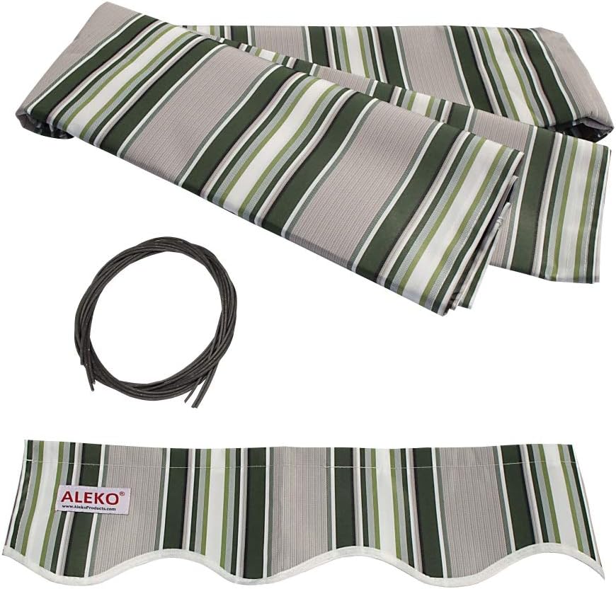 Retractable 13x10 Feet Motorized White Frame Patio Awning with Polyester Canopy T36158