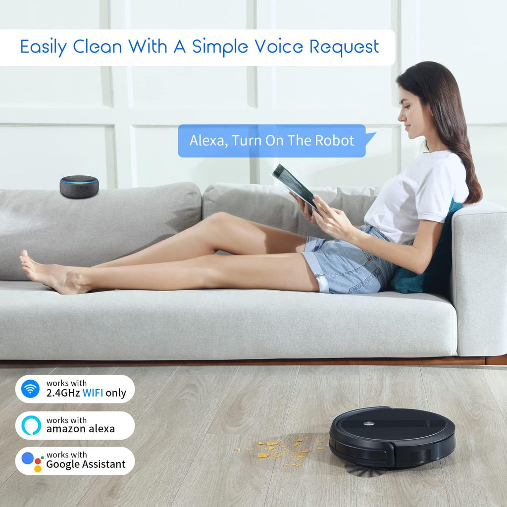 Robot Vacuum Cleaner, 2600Pa Suction, WiFi Connected, Self Charging T610
