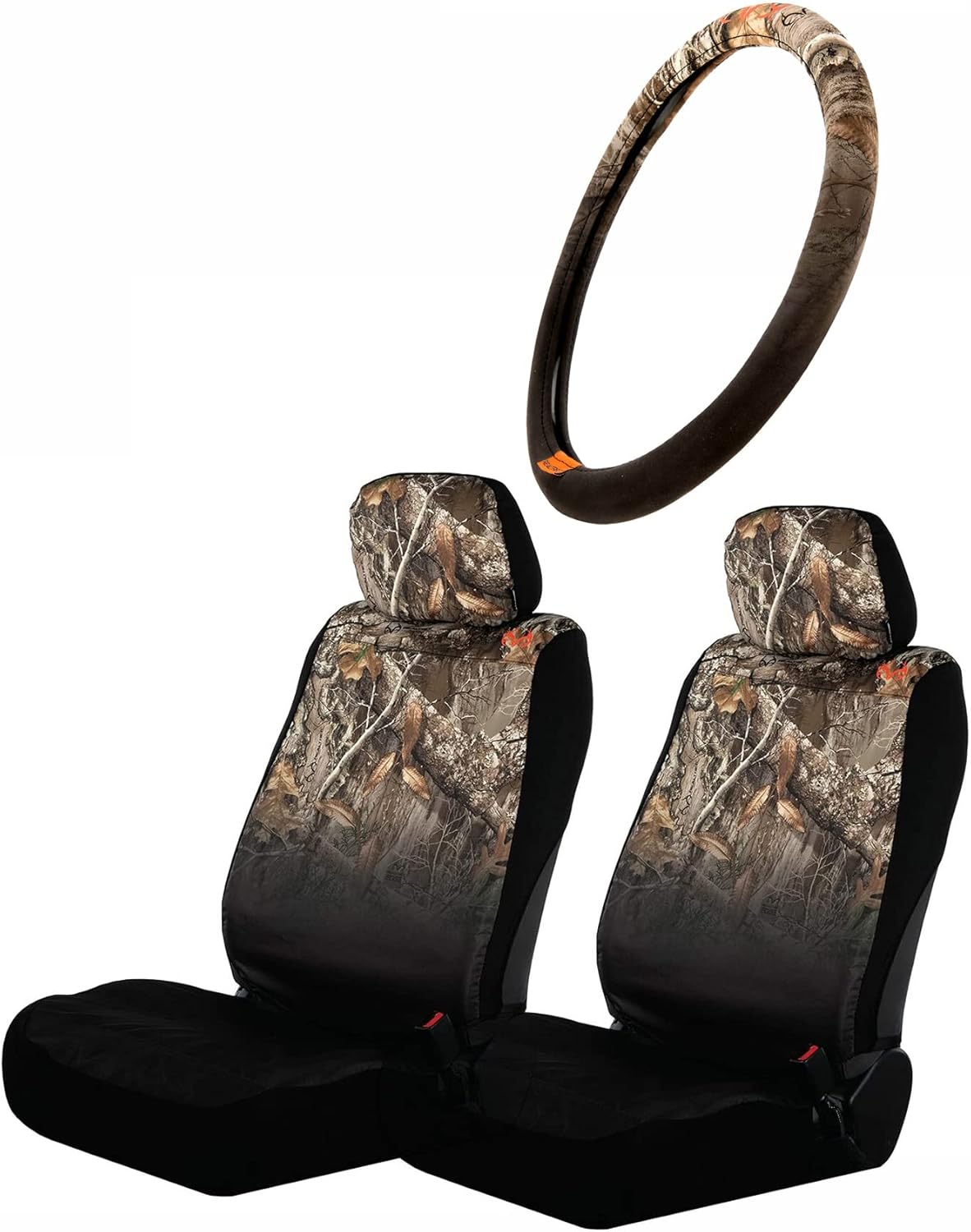 3pc Camo Auto Accessories Kit, 2 Front Seat Covers and 1 Wheel Cover P9527