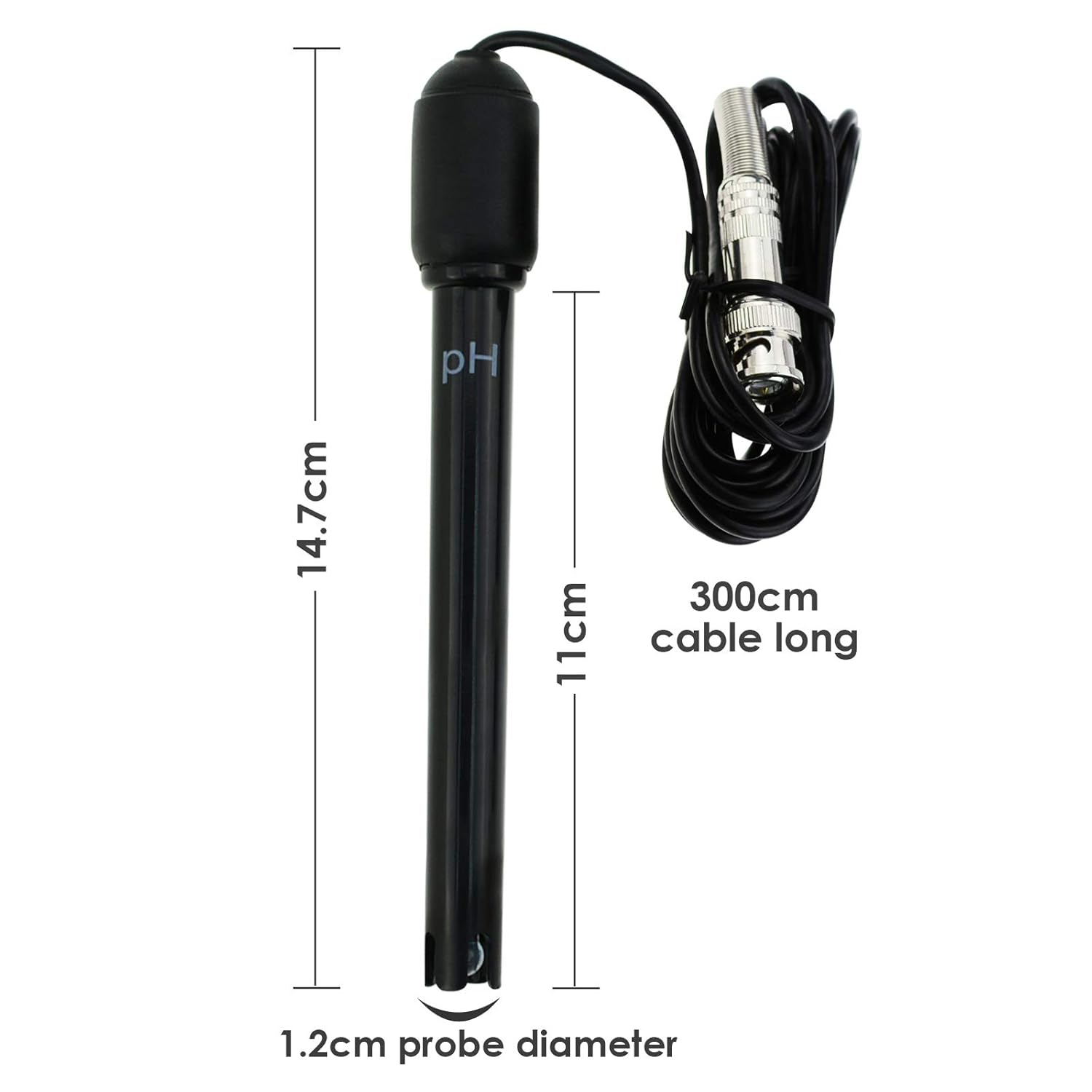 pH Electrode Probe with BNC Connector, 300cm Cable U368