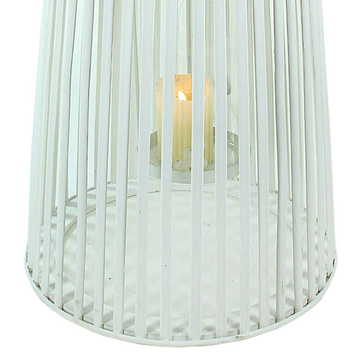 White Large Glass Hurricane Lantern R937637
