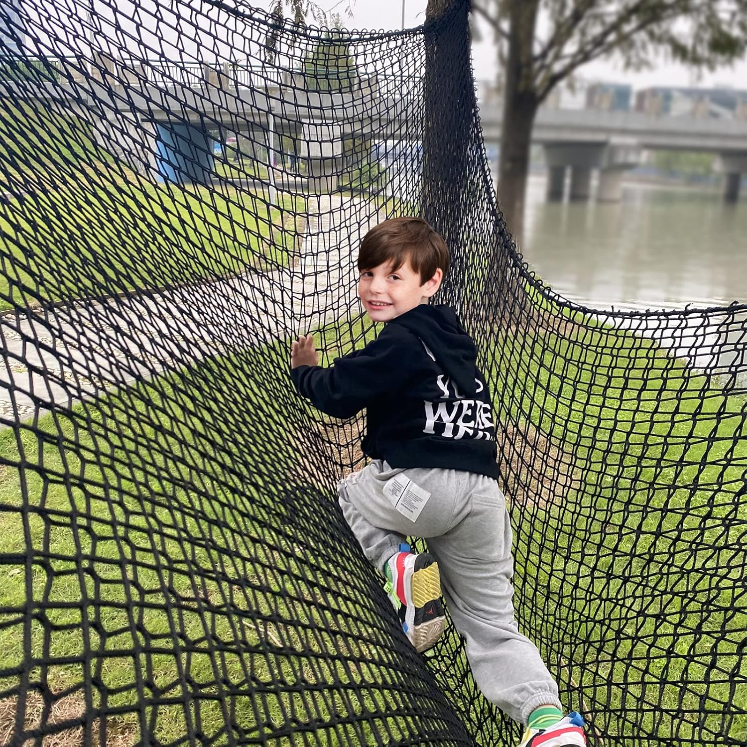 9.8X9.8 FT Kids Playground Net Heavy Duty Climbing Cargo Net I81773