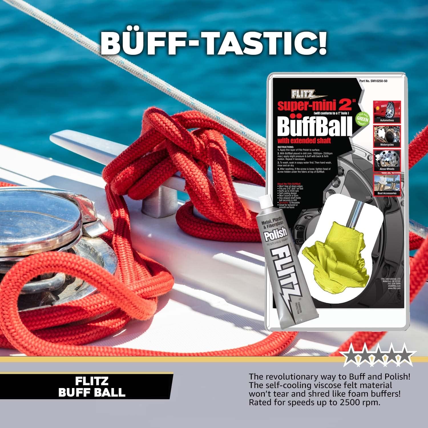 Yellow 2-Inch Buff Ball, 6-Pack Y5144