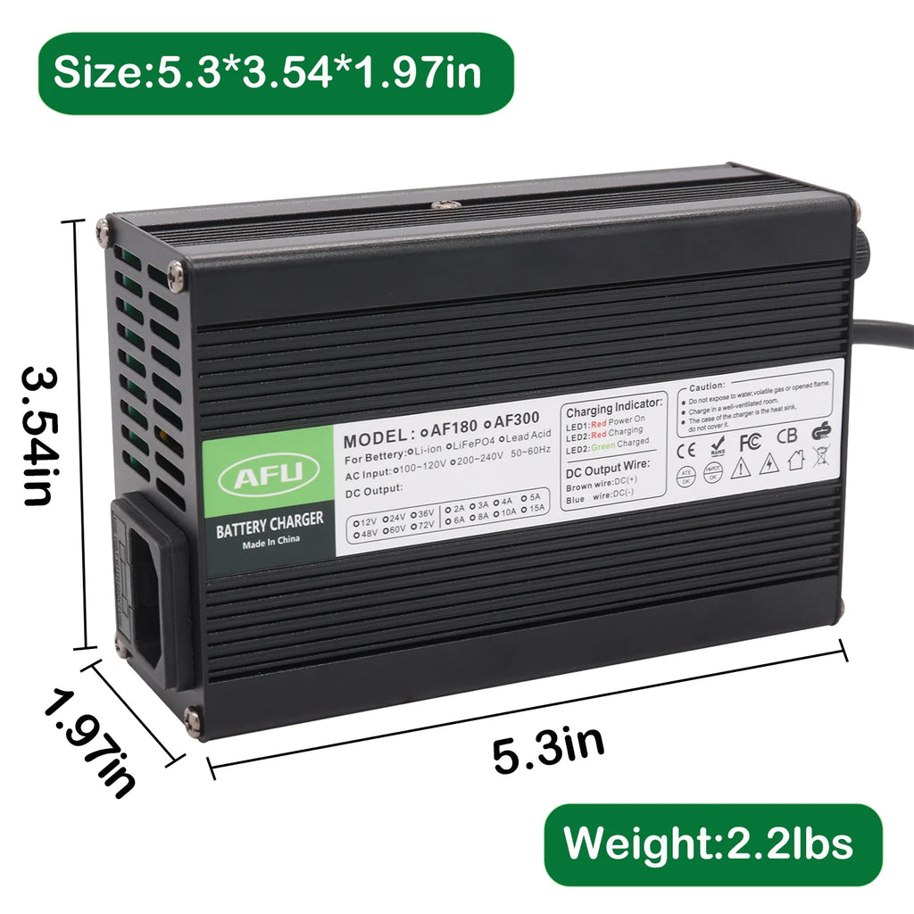 50.4V 5A Smart Charger with Fan Aluminum Case S2231