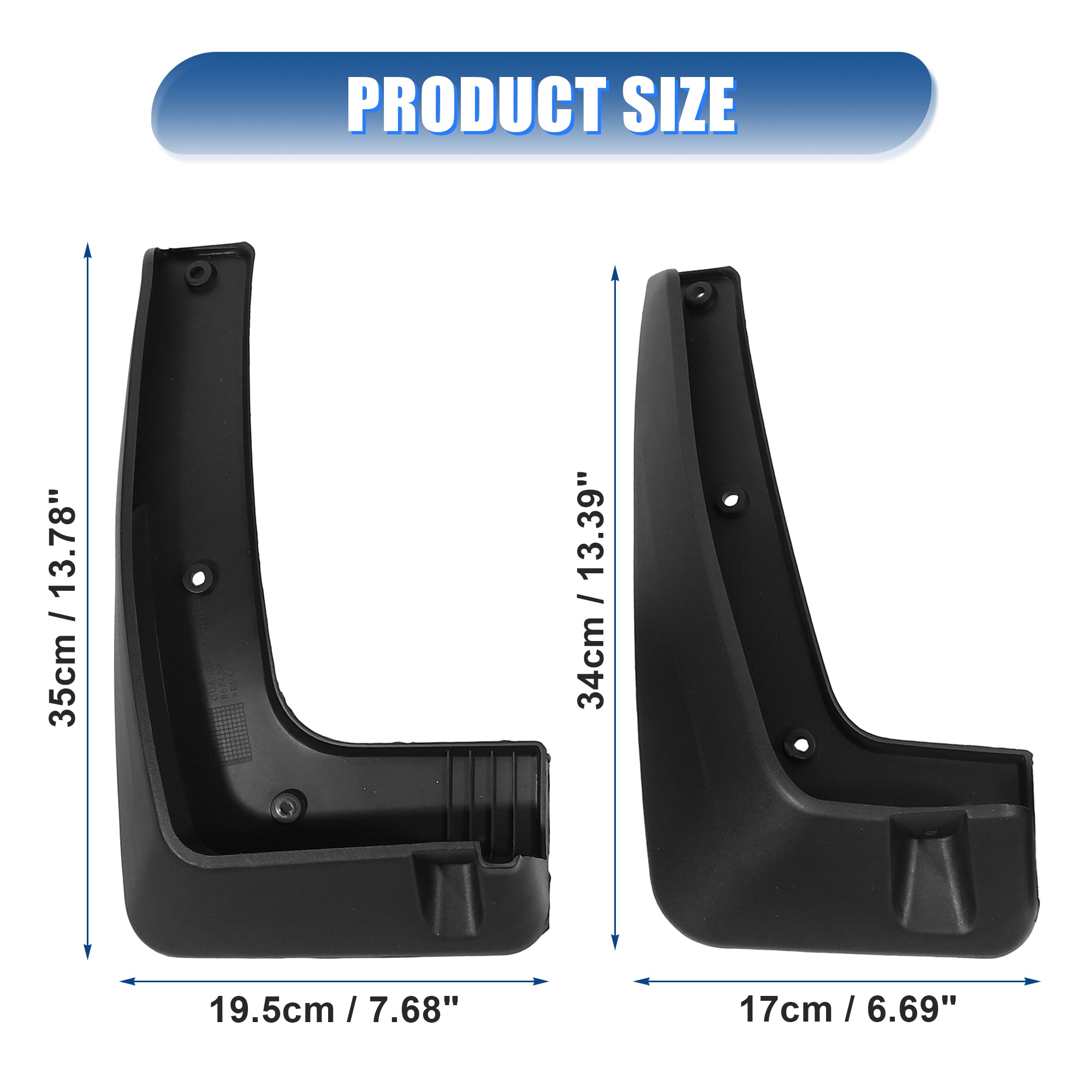 Black Mud Flap Fender Set for Kia Sportage 2017-2020 with Screws V846987