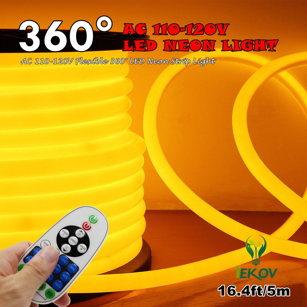 16.4ft Warm White Dimmable Waterproof LED Neon Rope Light, Pack of 2 D670621