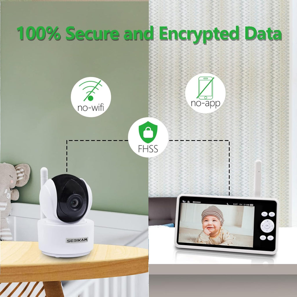 5 inch 720p Video Baby Monitor with 1080P Pan-Tilt-Zoom Camera X275
