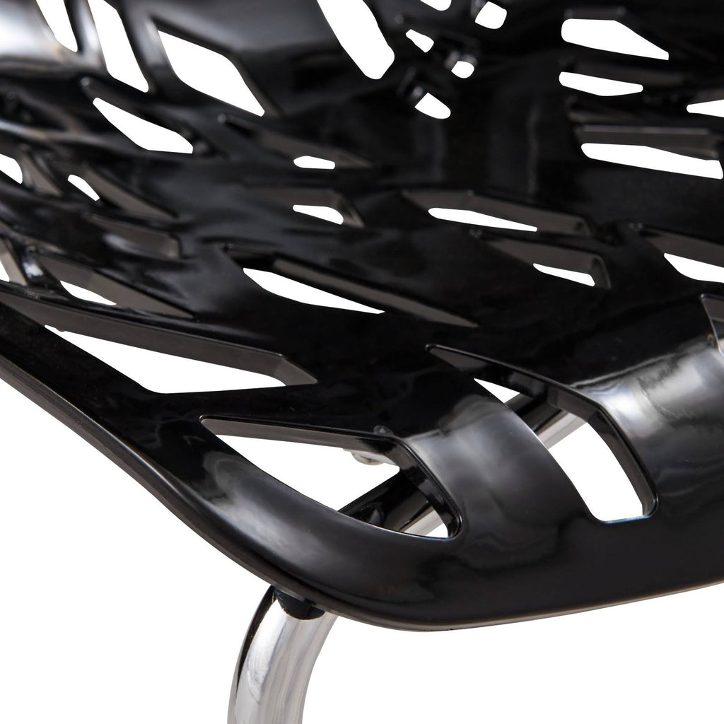 Green Set of 4 Dining Chair with Chromed Legs D194