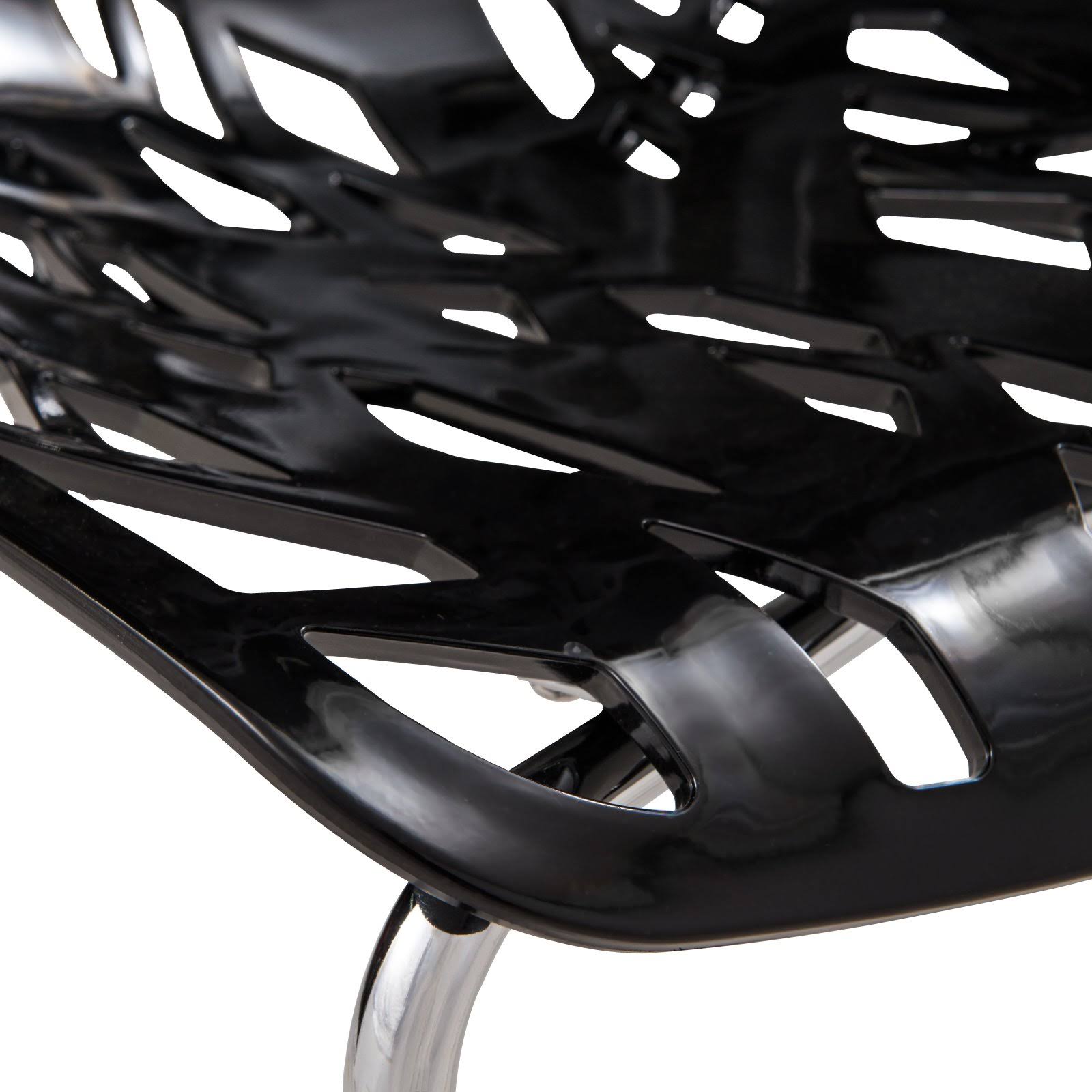 Green Set of 4 Dining Chair with Chromed Legs D194