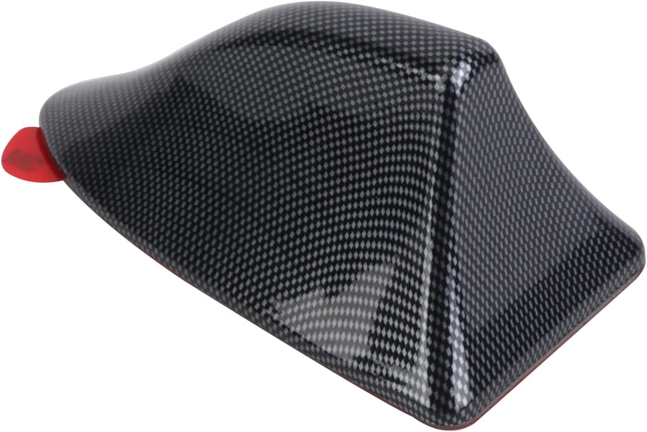 Carbon Fiber Car Shark Fin Antenna Cover Radio Signal Base Black Universal Accessories Pack of 2 B652