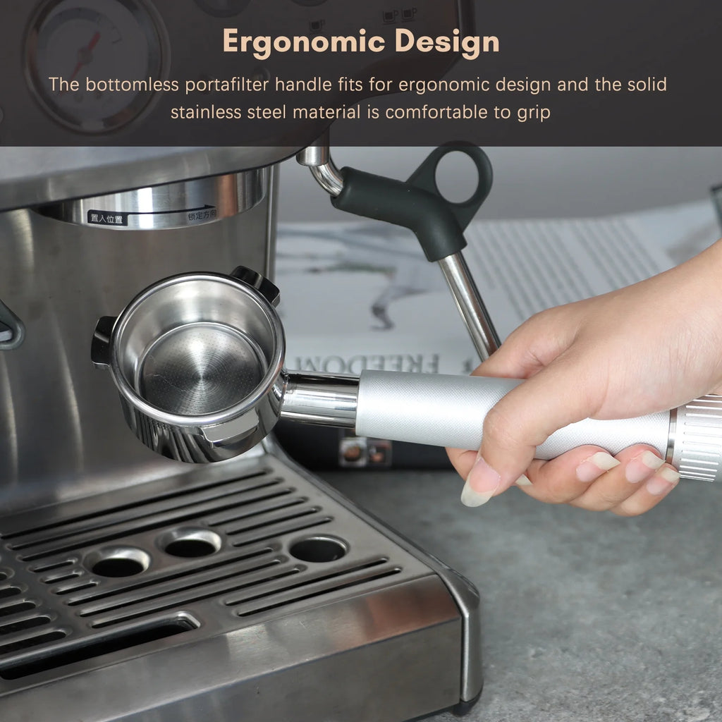 54mm Bottomless Portafilter for Coffee Machine, Stainless Steel Head H2532