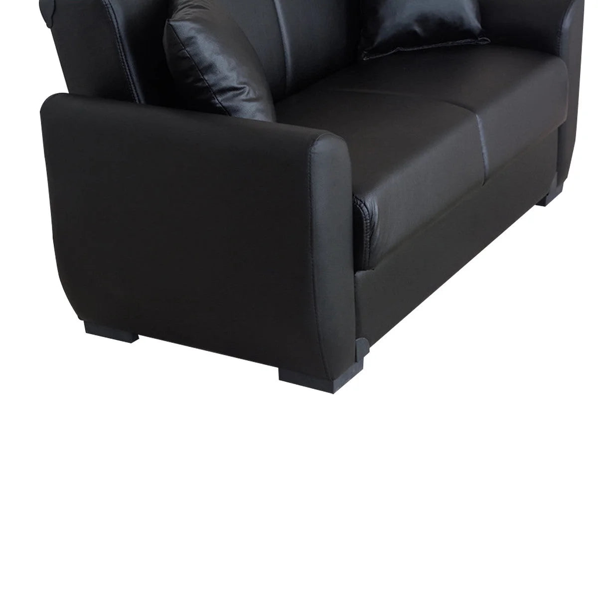 Black PU Leather Loveseat N257608