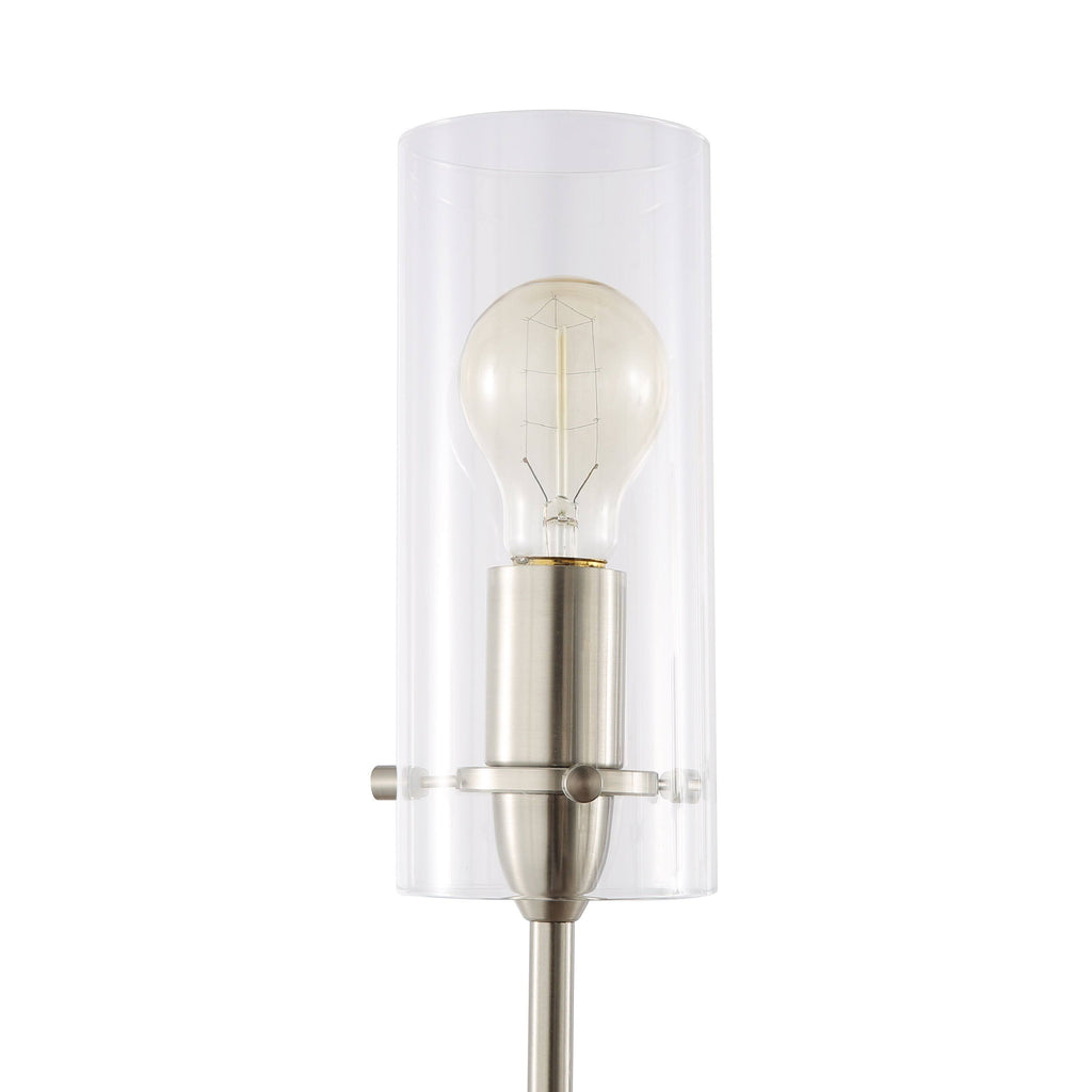 Satin Nickel 5-Light Chandelier Pendant with Clear Glass Shades G9973